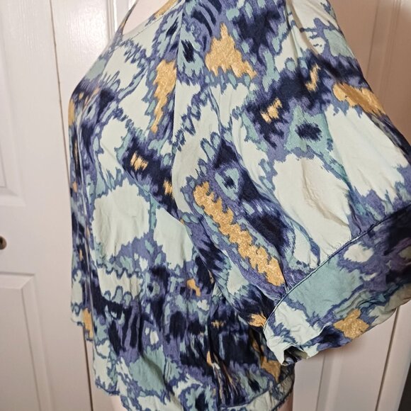 Nic+Zoe Summer Solstice V-Neck Short Sleeve Multicolored Blouse‎ Size L - Picture 5 of 12